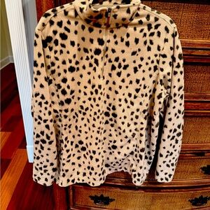 Lands' End Animal Print Fleece Pullover